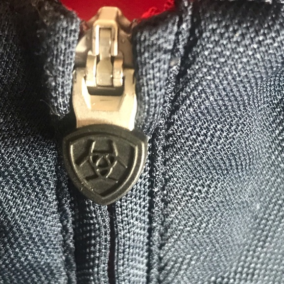 Ariat Tek heatseries women’s XS spellout 1/4 zip navy/red equestrian riding mesh - Picture 6 of 10